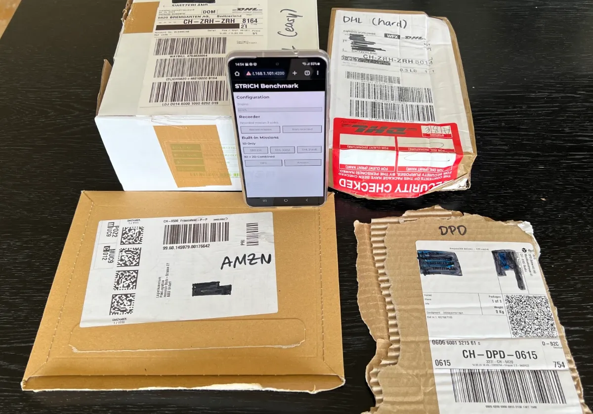 Cover image containing all barcodes read in the benchmarks