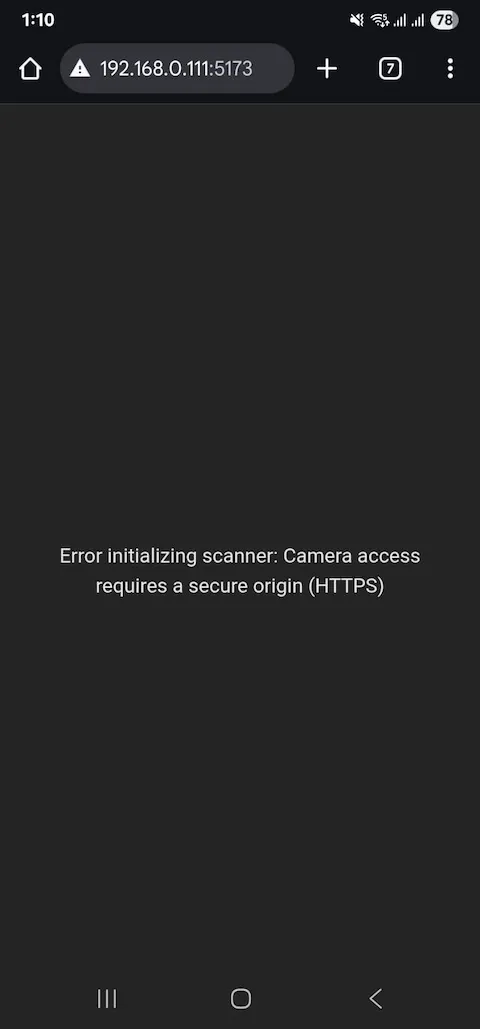 Camera access requires SSL