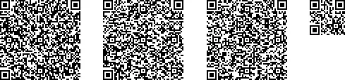 4 Structured Append QR codes side-by-side, encoding the full Lorem ipsum payload
