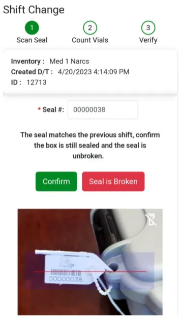 Screenshot of Schedule2 narcotics tracking app