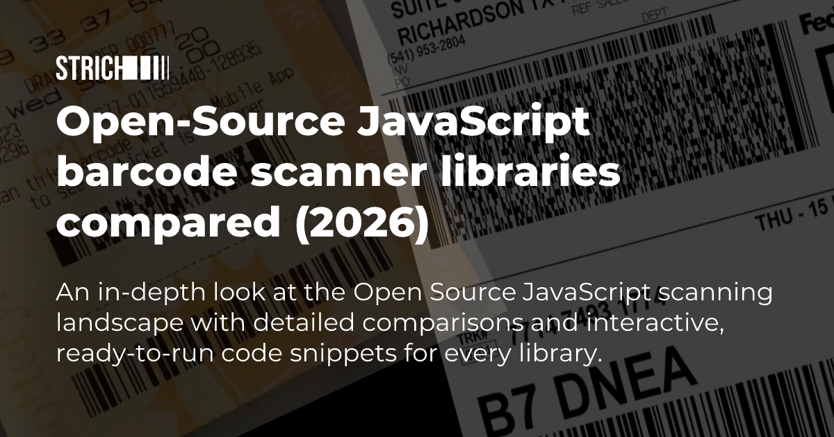 Preview image for blog post "Open-Source JavaScript barcode scanner libraries compared (2026)"