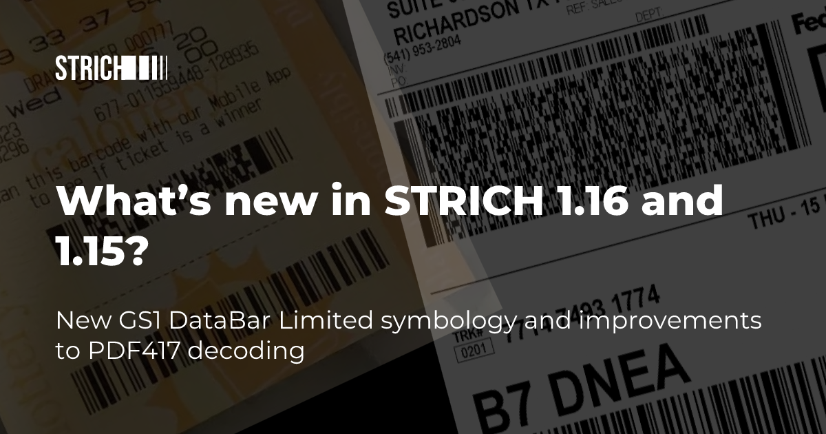 Preview image for blog post "What’s new in STRICH 1.16 and 1.15?"