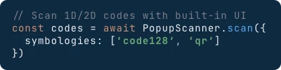 Popup Scanner code snippet